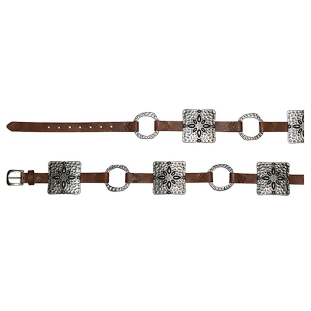 Catchfly Ladies Belt Brown Strap W/Old Silver Conchos 2003BE7A