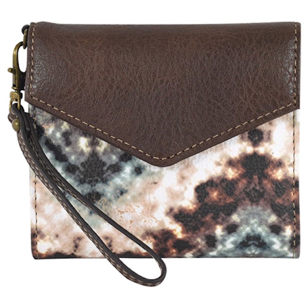 Catchfly Mini Wallet Custom Tie Dye Effect Print 22035626WTAN