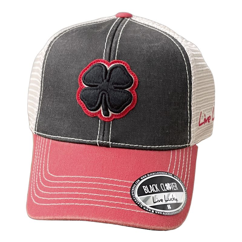 Black Clover Two Tone Vintage 4 Snapback Black Red Black
