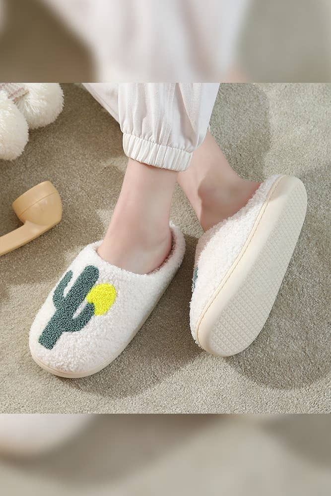 Cactus Knit Fluffy Slippers MMD004