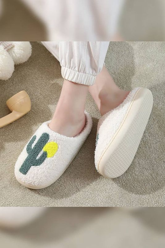 Cactus Knit Fluffy Slippers MMD004
