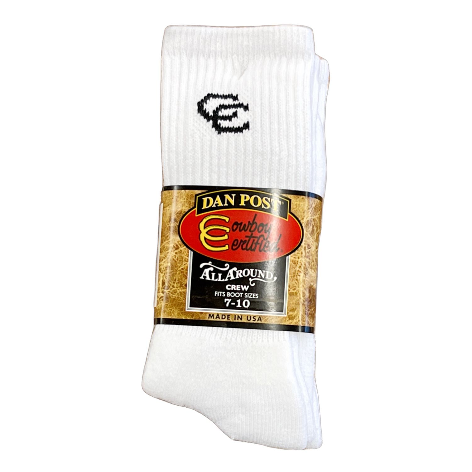 Dan Post Cowboy Certified Crew Socks White