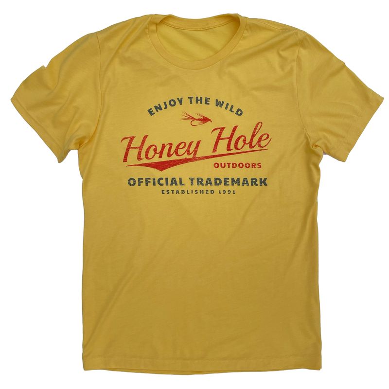 Honey Hole Outdoors Short Sleeve T-Shirt Enjoy the Wild Yellow