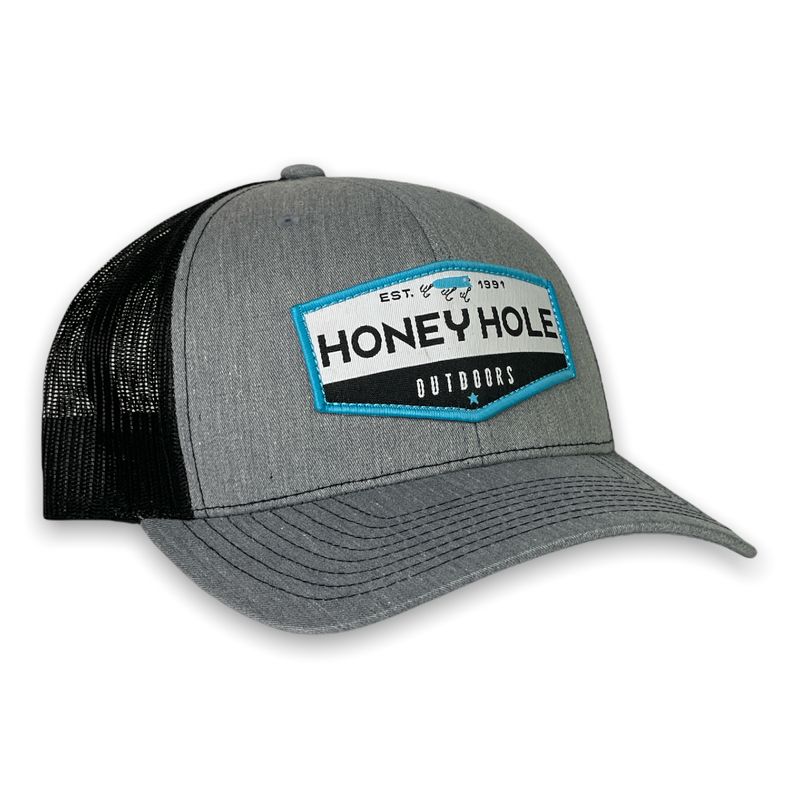 Honey Hole Outdoors Snapback OG Hex Heather Grey Black Cap