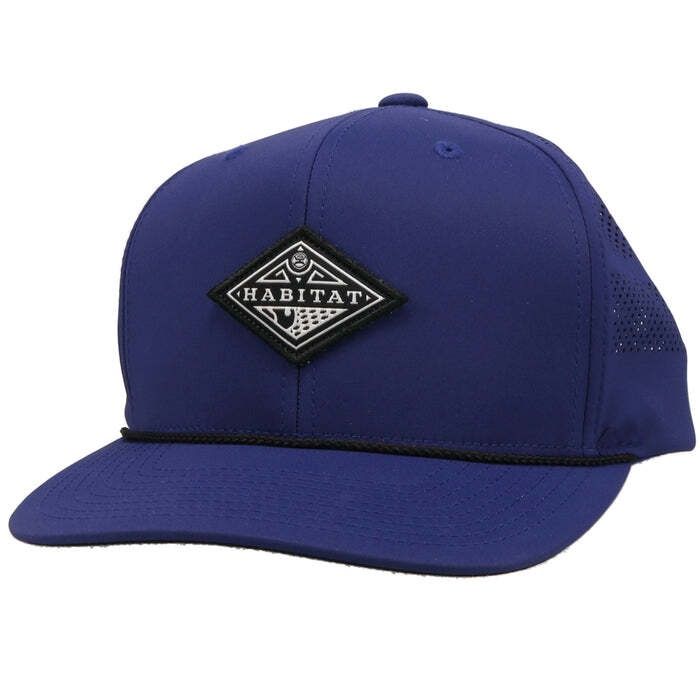Habitat Blue 6-Panel Trucker with Black / White Diamond Patch - OSFA