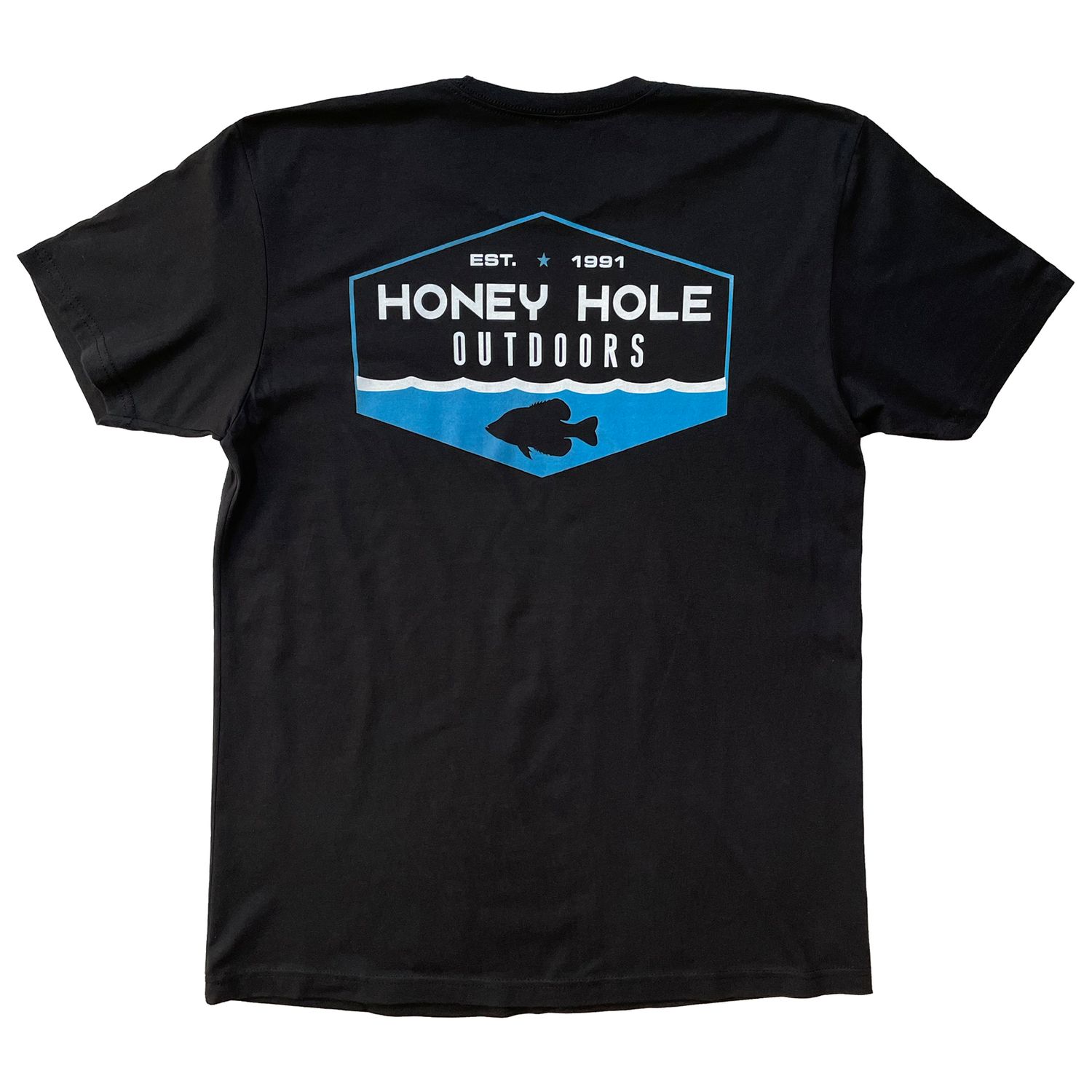 Honey Hole Outdoors Short Sleeve T-Shirt Crappie Hex Shirt Black