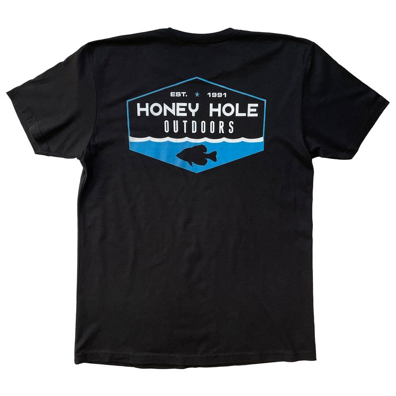 Honey Hole Outdoors Short Sleeve T-Shirt Crappie Hex Shirt Black