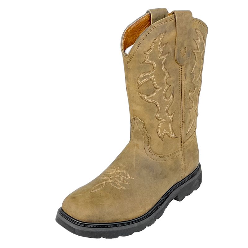 Cowtown Men&#39;s Distressed Brown Square Toe Work Boot
