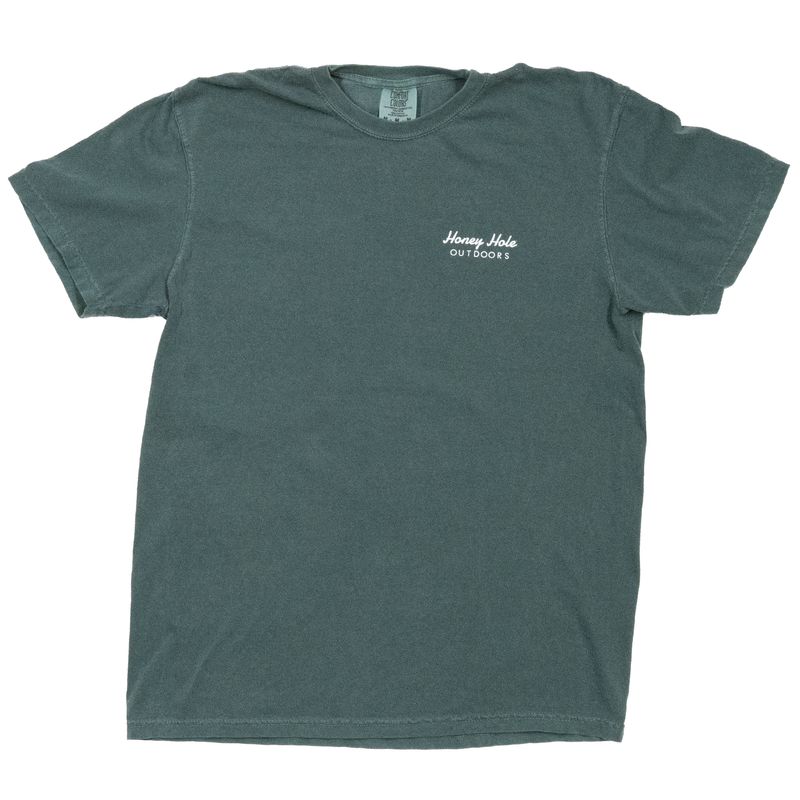 Honey Hole Outdoors Short Sleeve T-Shirt OG Hex Blue Spruce