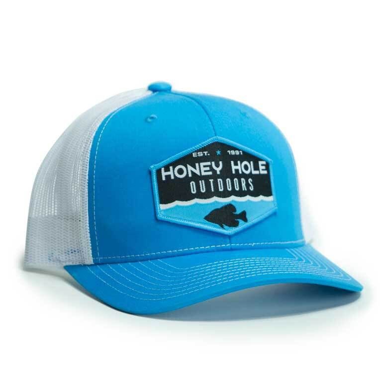 Honey Hole Snapback Crappie Hex Cyan/White