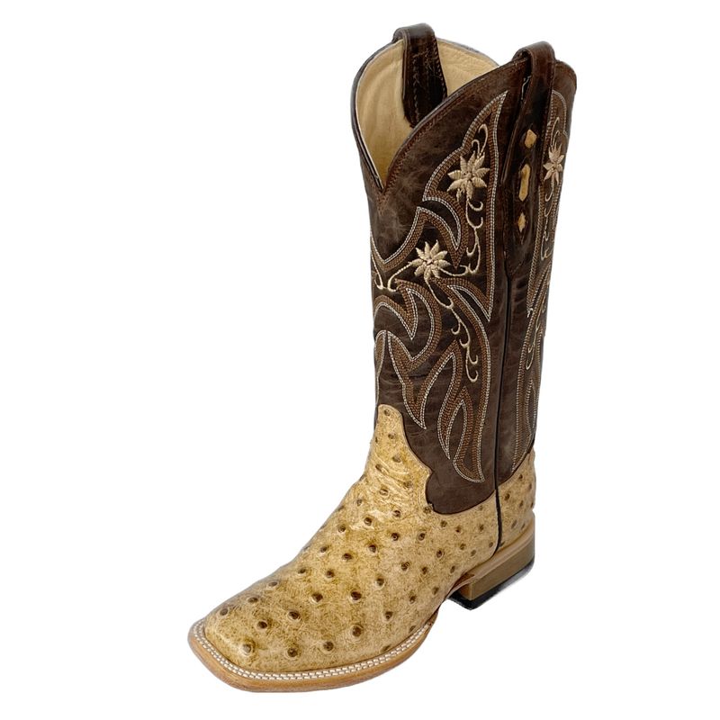 Cowtown Women&#39;s Oryx Ostrich Print Brown Boots Q477