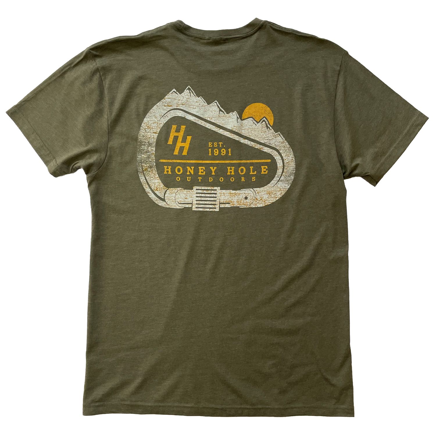 Honey Hole Outdoors Short Sleeve T-Shirt Carabiner Heather Army