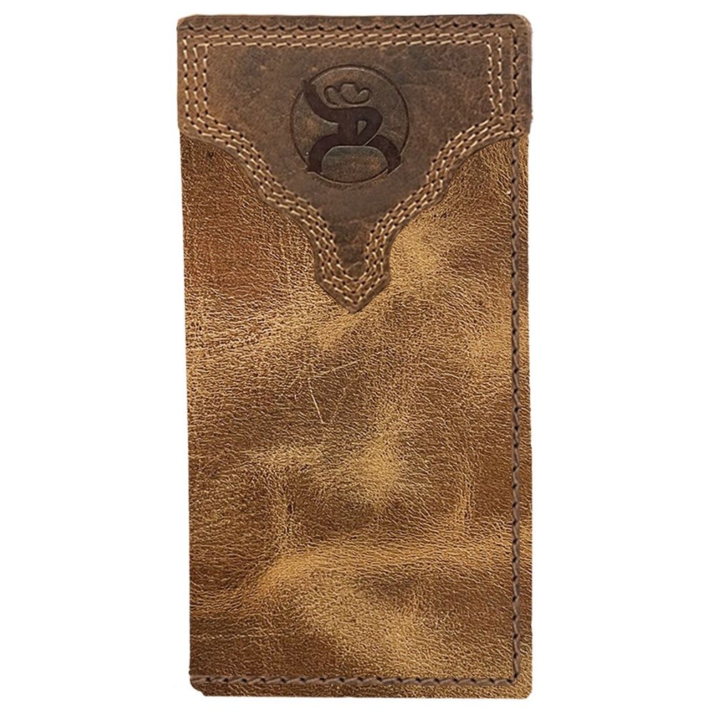 Hooey Canyon Rodeo Roughy Wallet Destressed Tan/Brown Leather RW008-TNBR