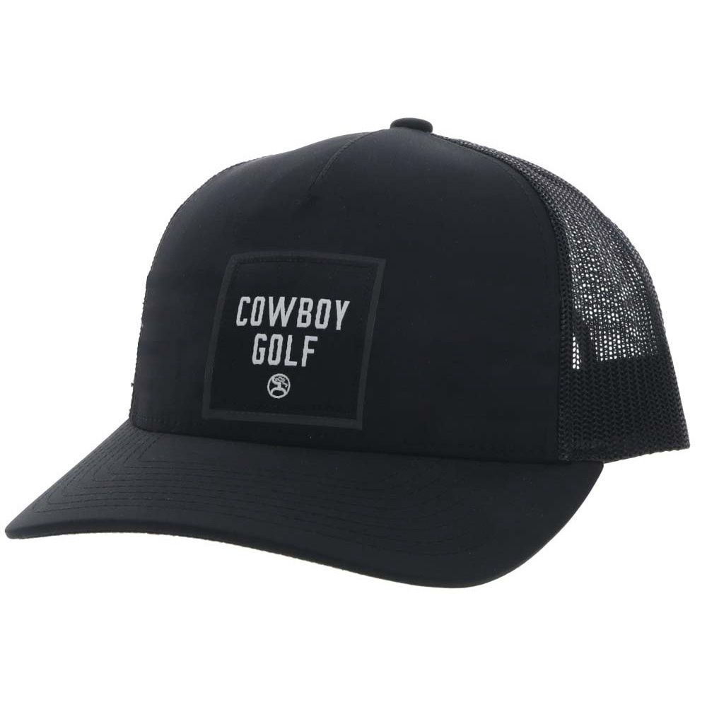 Hooey Cowboy Golf Black W/Square Patch Cap 2245T-BK