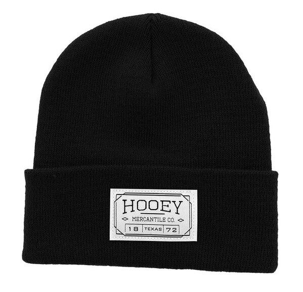 Hooey Beanie Black W/Mercantile Rectangle Patch 2050BK