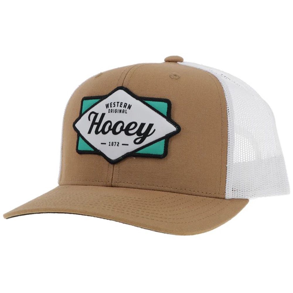 Hooey Diamond Hat Tan/White W/Teal/White &amp; Black Patch