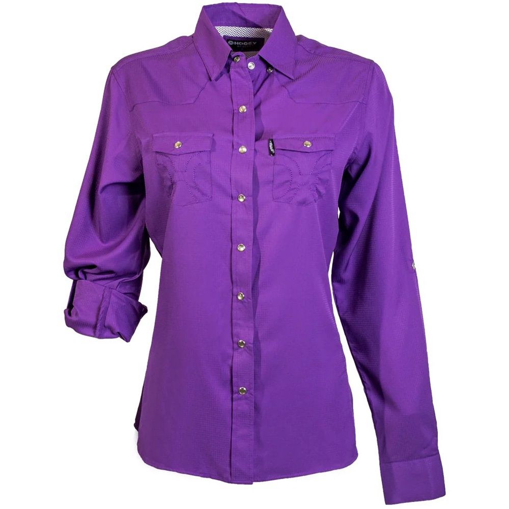 Hooey &quot;SOL&quot; Ladies Purple Long Sleeve Pearl Snap Shirt HT1766PL