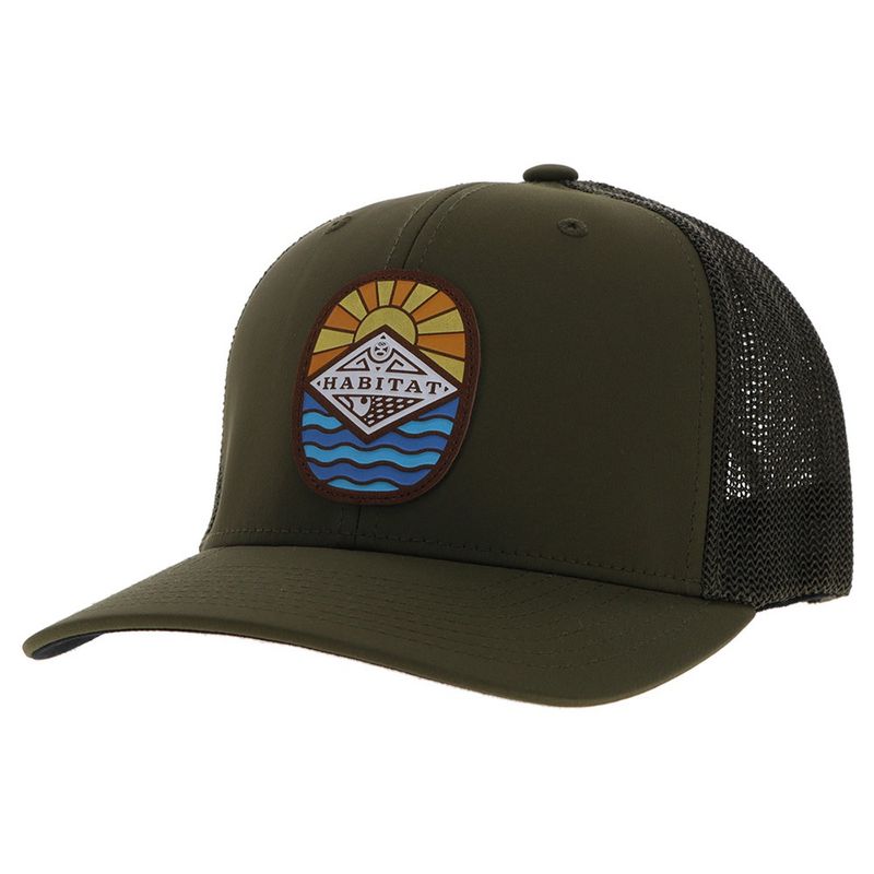 Hooey Habitat Hat Olive W/Multi Color Patch