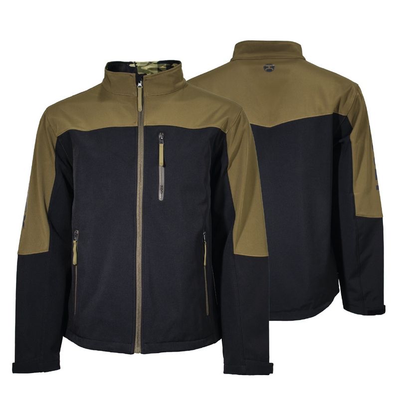 Hooey Boy&#39;s Softshell Jacket Black With Olive Sleeves HJ109BKOL-Y