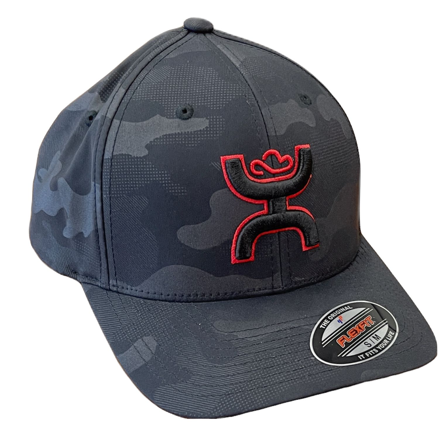 Hooey Chris Kyle Black Camo 6 Panel Flexfit Black/Red Hooey Logo