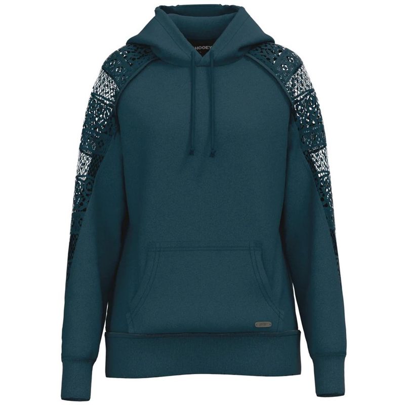 Hooey Ladies Chaparral Teal W/Crochet Mesh Hoody HH1245TL