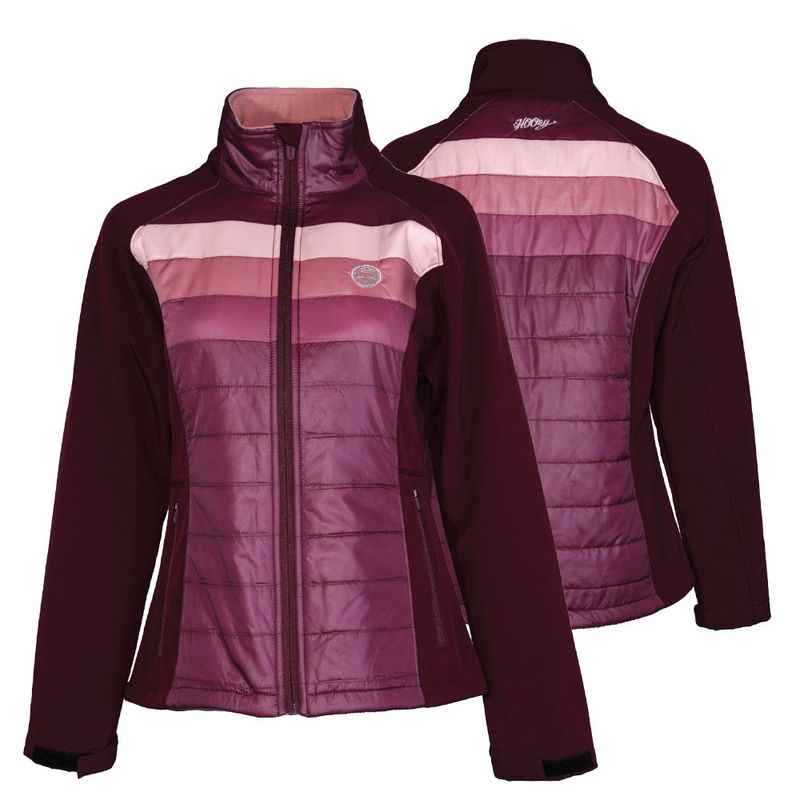 Hooey Girls Softshell Jacket Maroon W/Pink/White Stripes HJ102MA-Y