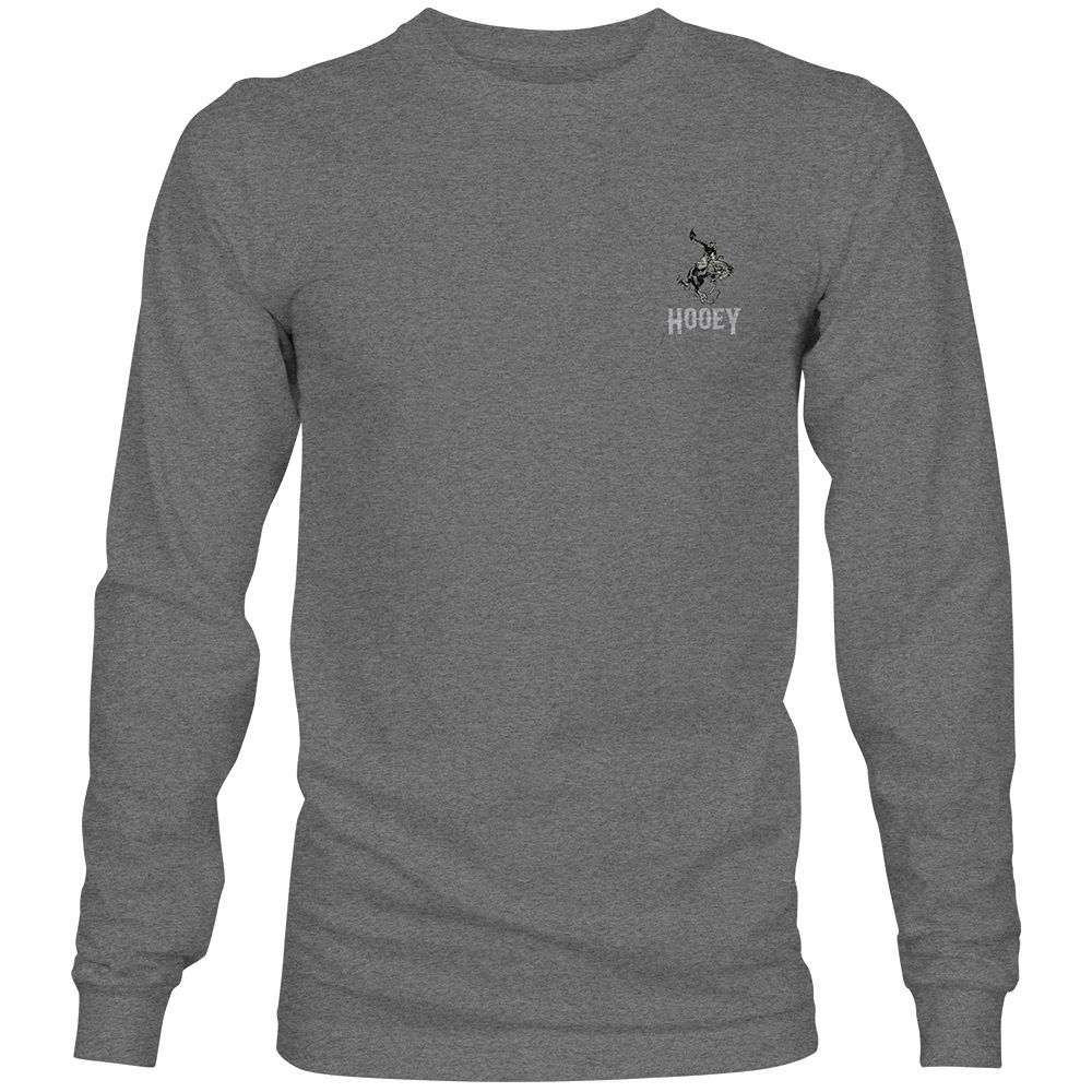 Hooey Cheyenne Grey Crew Neck Long Sleeve T-Shirt HT1558GY