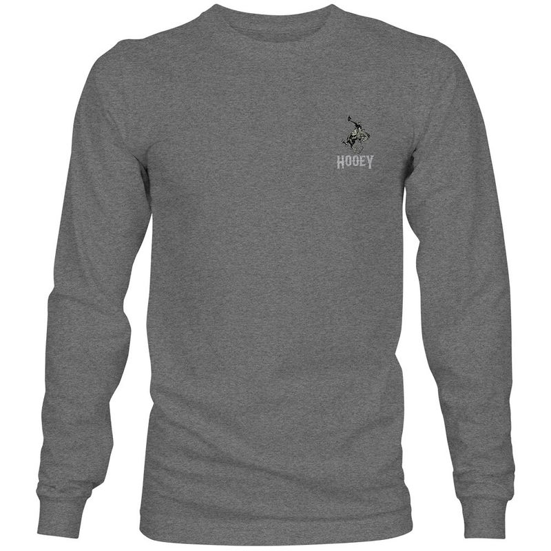 Hooey Cheyenne Grey Crew Neck Long Sleeve T-Shirt HT1558GY