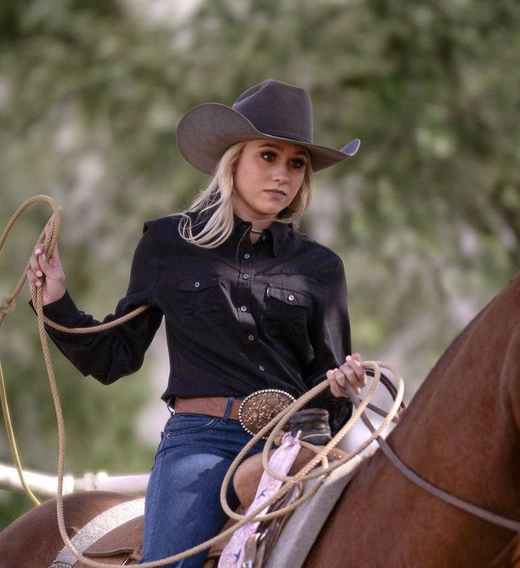 Hooey Ladie&#39;s SOL Competition Black Long Sleeve Shirt HT1664BK