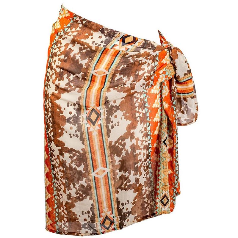 Hooey Ladies Sarong Cow Print HSR101TNBR