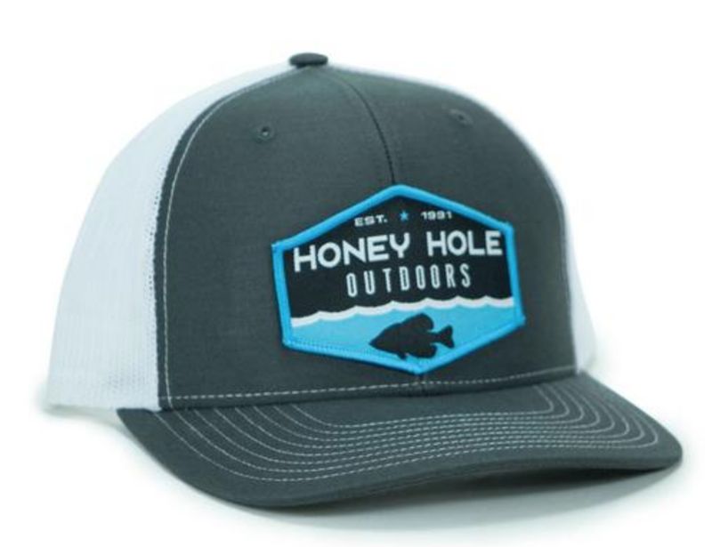 Honey Hole Snapback Crappie Hex Charcoal/White