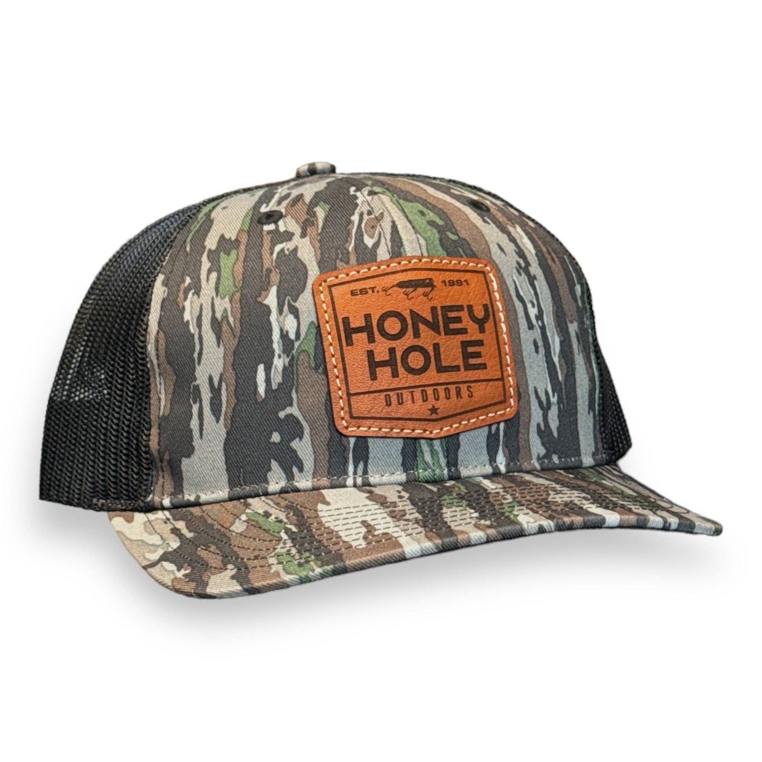 Honey Hole Snapback - Leather Shield: Camo