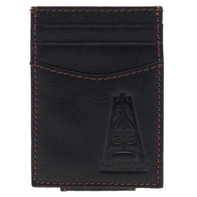 Hooey Hog Black Leather Money Clip HOGMC001-BK