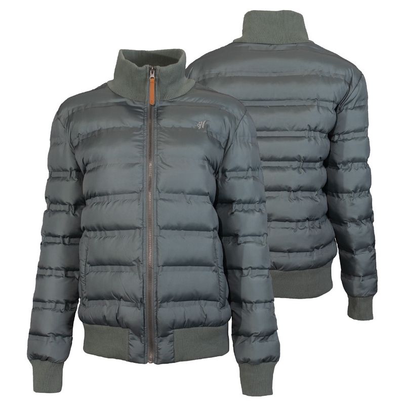 Hooey Ladies Quilted Track Jacket Green Full Zip Two Zipper Pockets