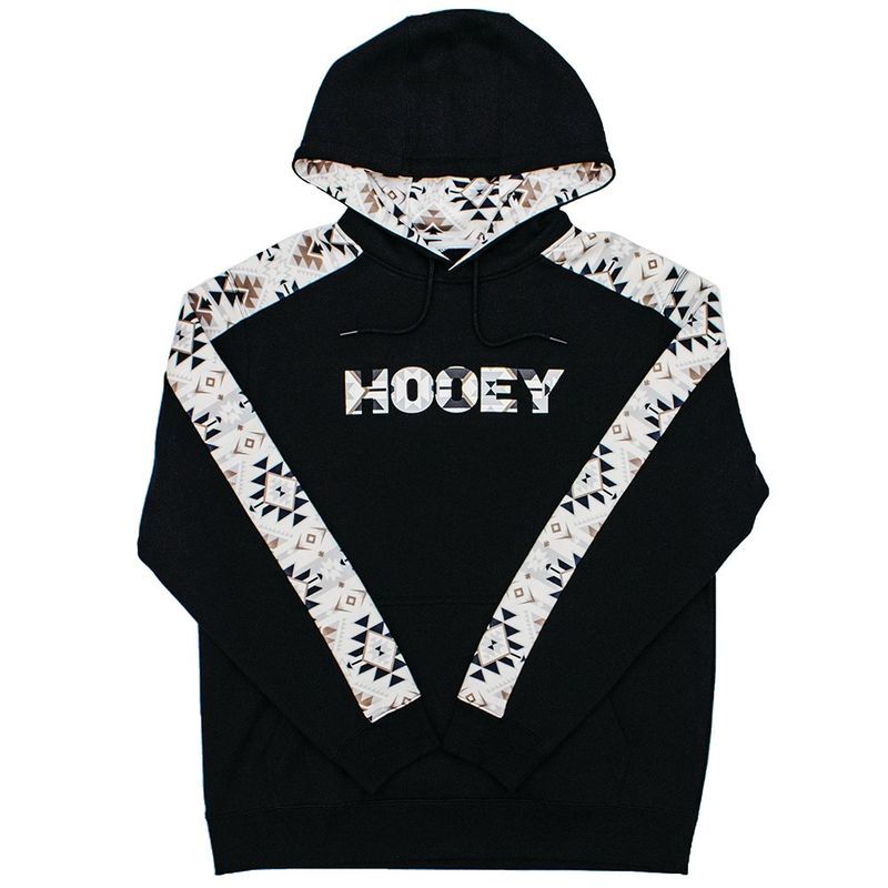 Hooey Men's Black Hoody with Black White Pattern HH1190BK