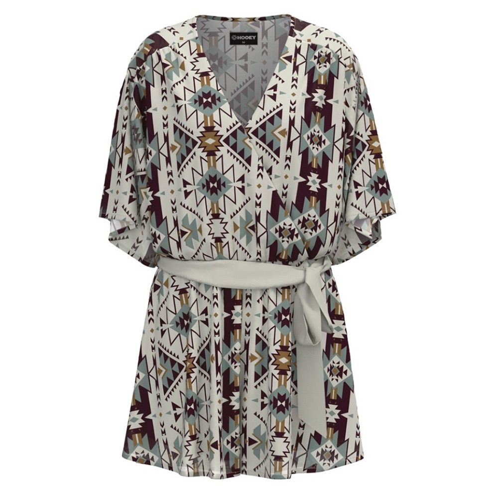 Hooey Ladies Romper Cream/Aztec Pattern W/Cream Belt HR002CRAZ