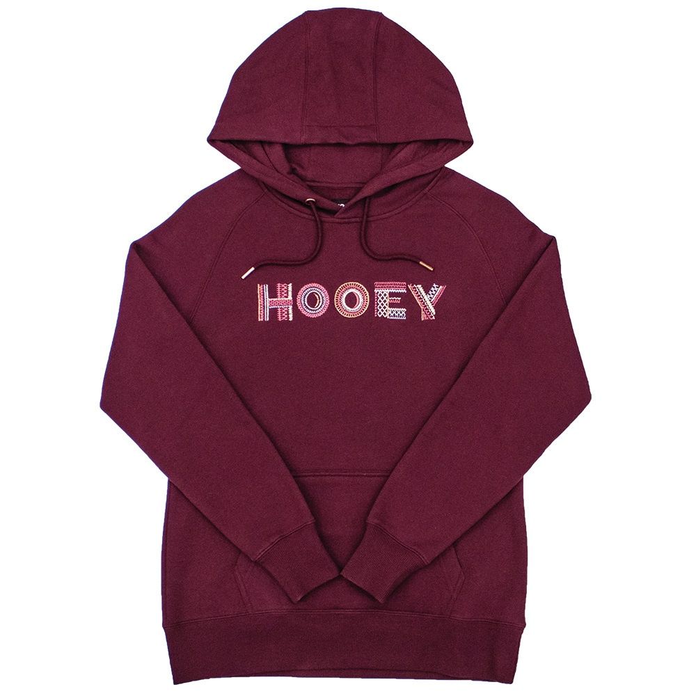 Hooey Artisan Ladies Maroon Hoody with Hooey Logo across Chest