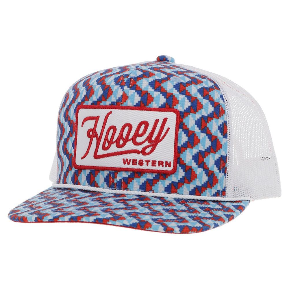 Hooey Lakota Hat Blue/White W/Red &amp; White Patch
