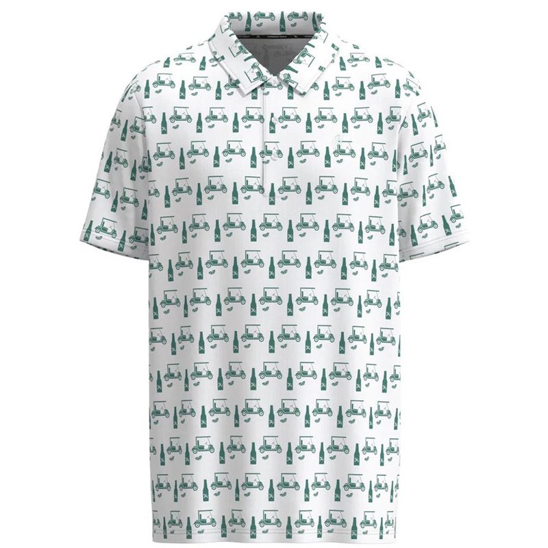 Hooey Men&#39;s The Weekender White W/Turquoise Print Polo Shirt HP024WHTQ