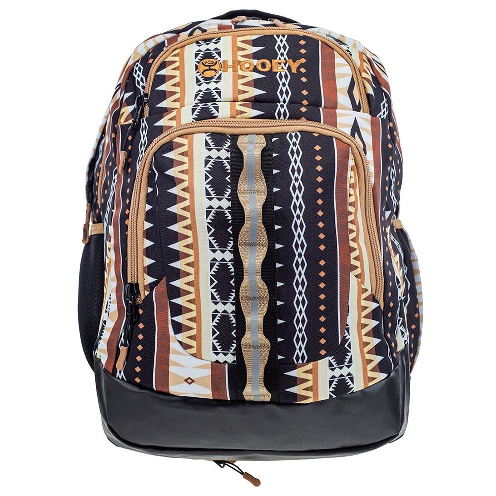 Hooey Ox Backpack Aztec/White/Orange Body &amp; Pocket W/Black Accents BP064AZBK