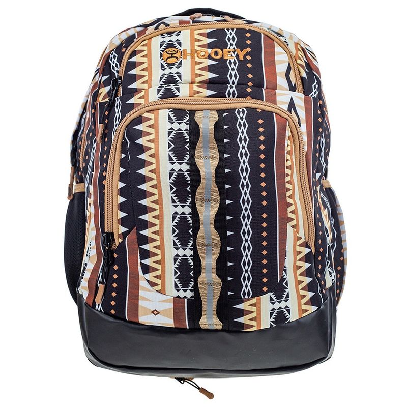 Hooey Ox Backpack Aztec/White/Orange Body &amp; Pocket W/Black Accents BP064AZBK