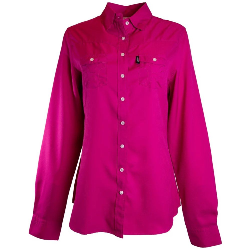Hooey Ladies SOL Competition Pink Long Sleeve Shirt HT1764PK