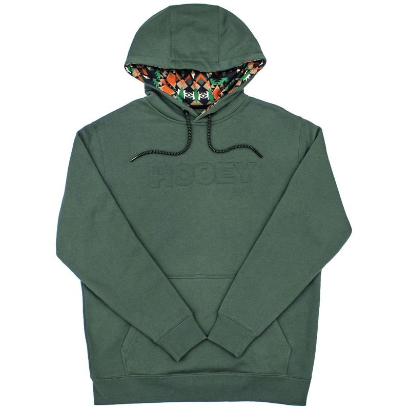 Hooey Men&#39;s Ridge Green Hoody with Green Hooey Logo