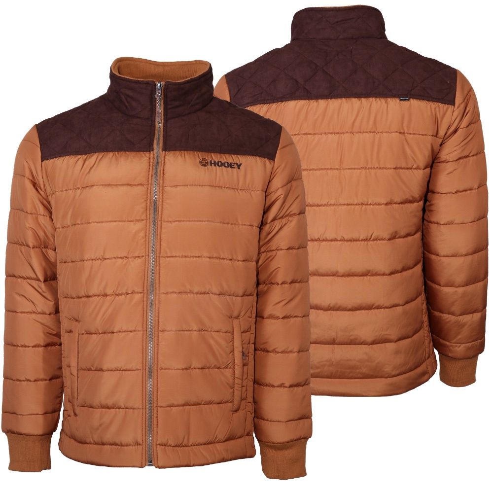 Hooey Men&#39;s Puffer Jacket Tan W/Brown HJ117TNBR