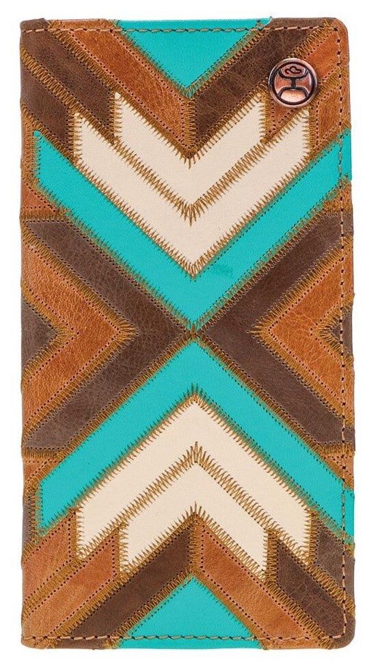 Hooey Montezuma Rodeo Wallet  Brown/Turquoise W/Patchwork HW007-BRTQ