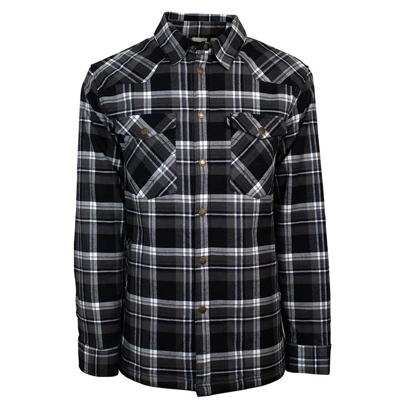 Hooey Men&#39;s Flannel Jacket Black Plaid Sherpa Lining HJ095BK