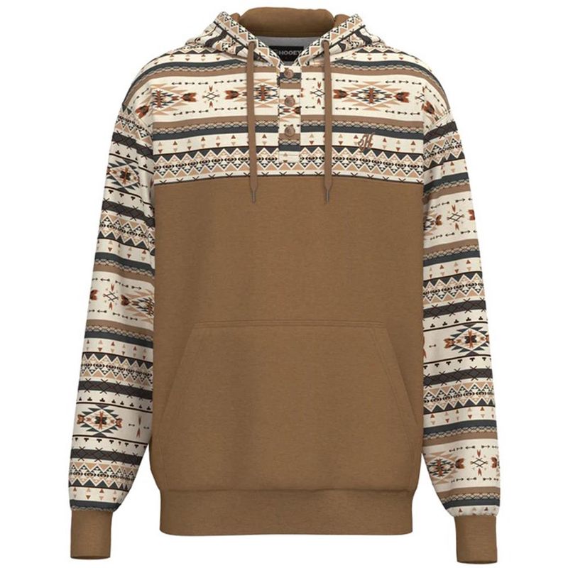 Hooey Men&#39;s Jimmy Brown W/Aztec Pattern Hoody HH1195CRBR