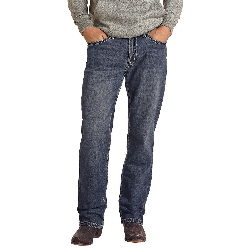 Hooey Men&#39;s Relaxed Fit Medium Vintage Stackable Boot Jean HMTBD03076