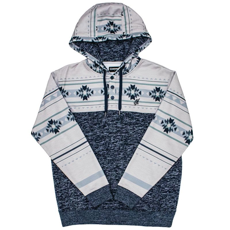 Hooey Men&#39;s Navy Jimmy Hoody with Navy/White Pattern