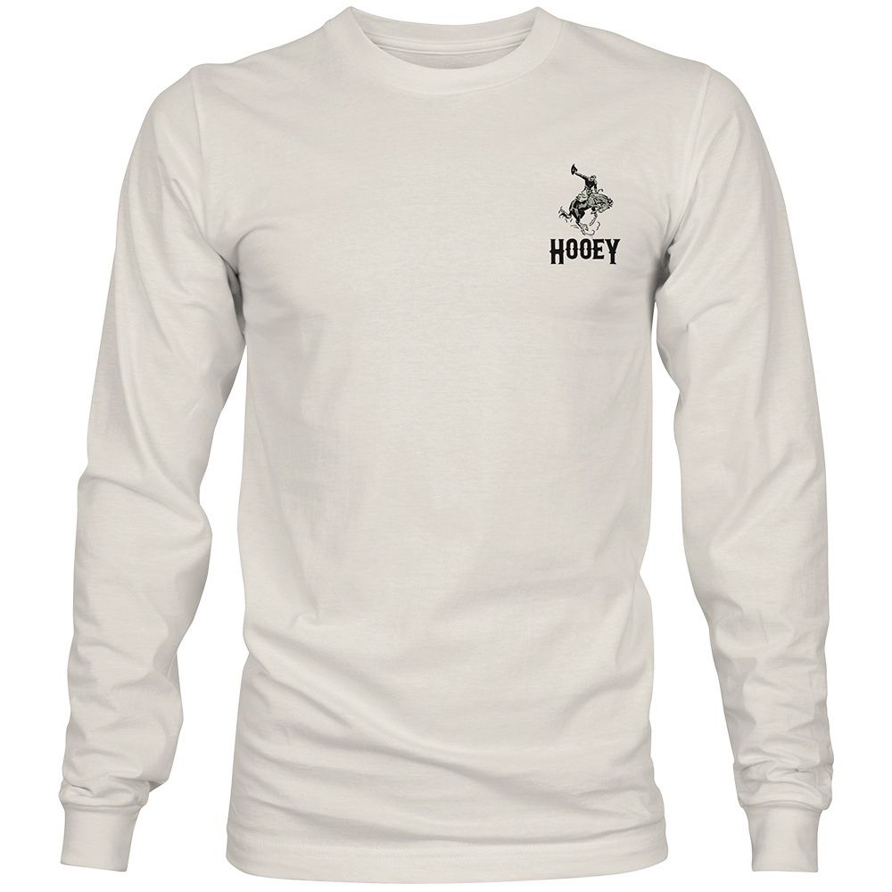 Hooey Men&#39;s Cheyenne Cream Crew Neck Long Sleeve T-Shirt HT1558CR